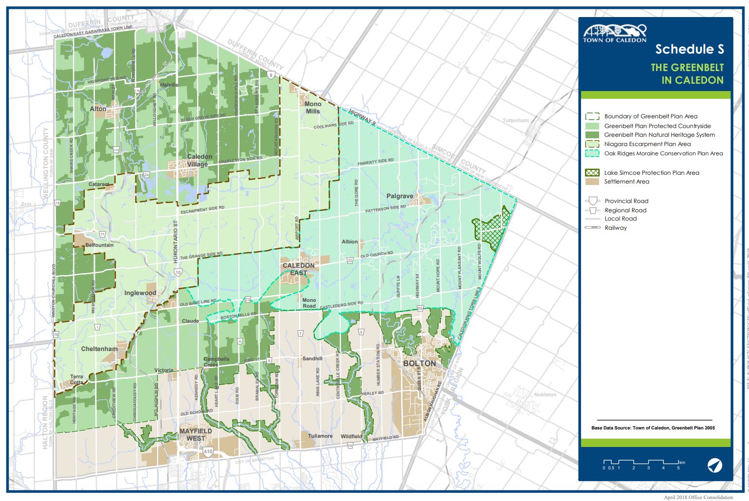 Schedule S from Official Plan Greenbelt Plan in Caledon